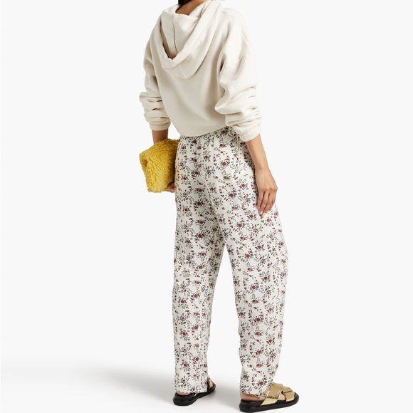 GANNI Floral-Print Crepe De Chine Straight-Leg Pants - Picture 3 of 15